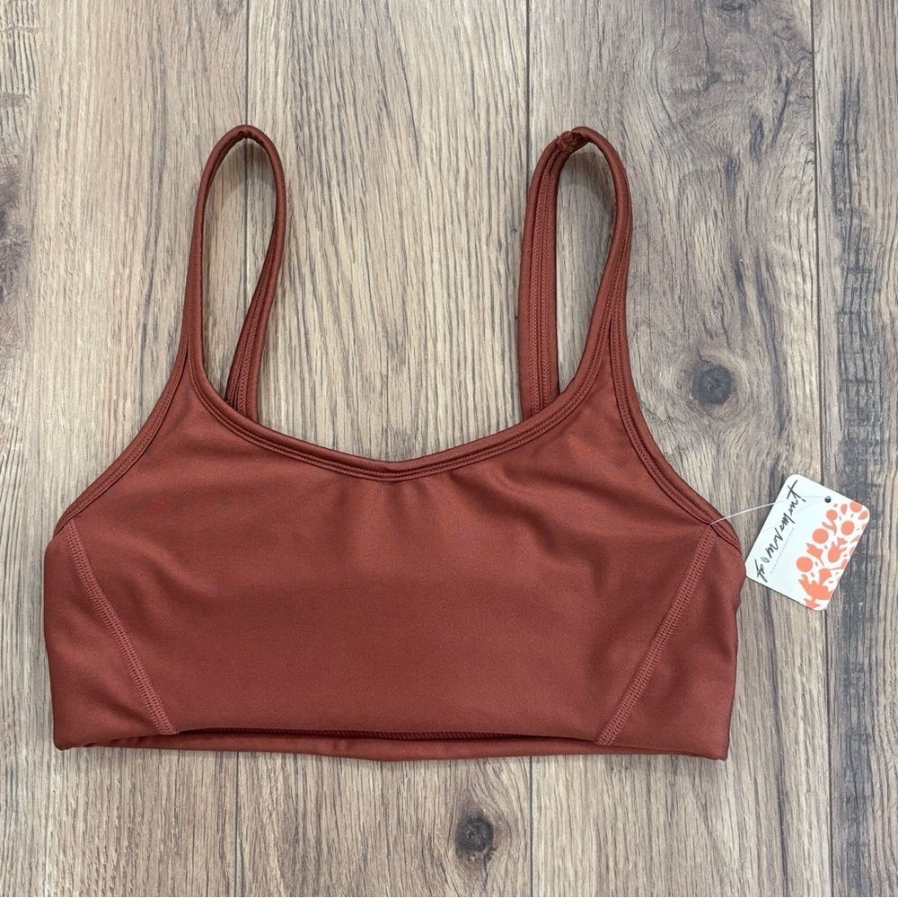 NWT Free People Movement Shine Bright Sports Bra Size XS In Cognac - Picture 2 of 6